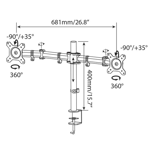 Suport TV Haeger Dual Tilt & Swivel 13