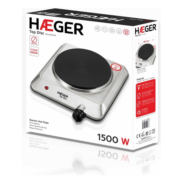 Plita Electrică Haeger Top Disc Oțel inoxidabil 1 Plită 1500W