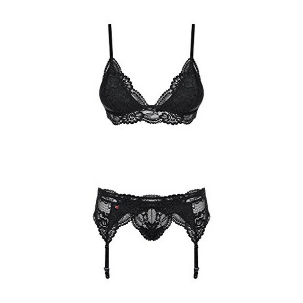 Set Sutien din Dantelă & Corset Talie & Chiloți 810 SEG 1 Obsessive 810-SEG-1 (3 pcs) - Mărime L/XL