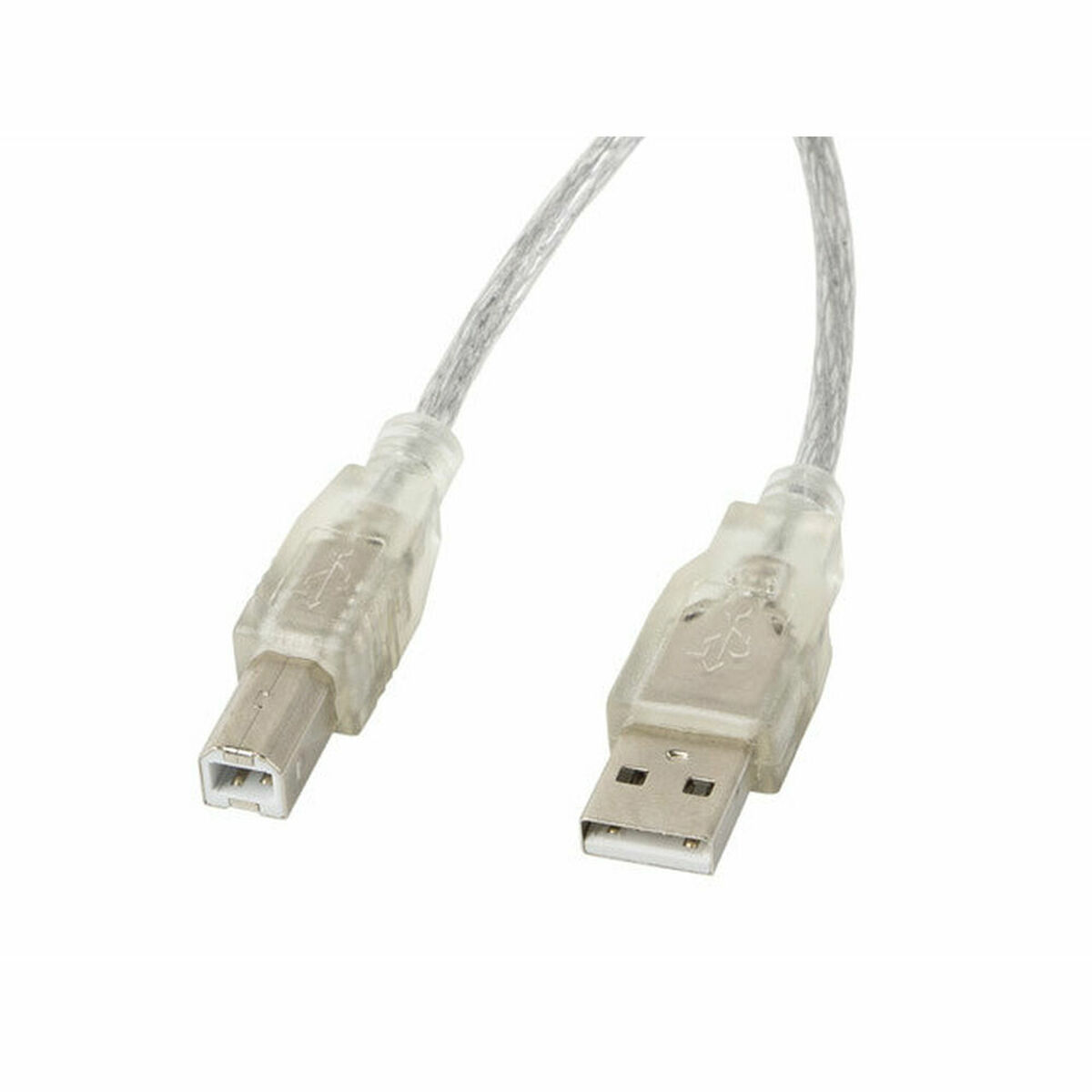 Cablu USB A la USB B Lanberg CA-USBA-12CC-0018-TR 1,8 m 480 Mbit/s Transparent