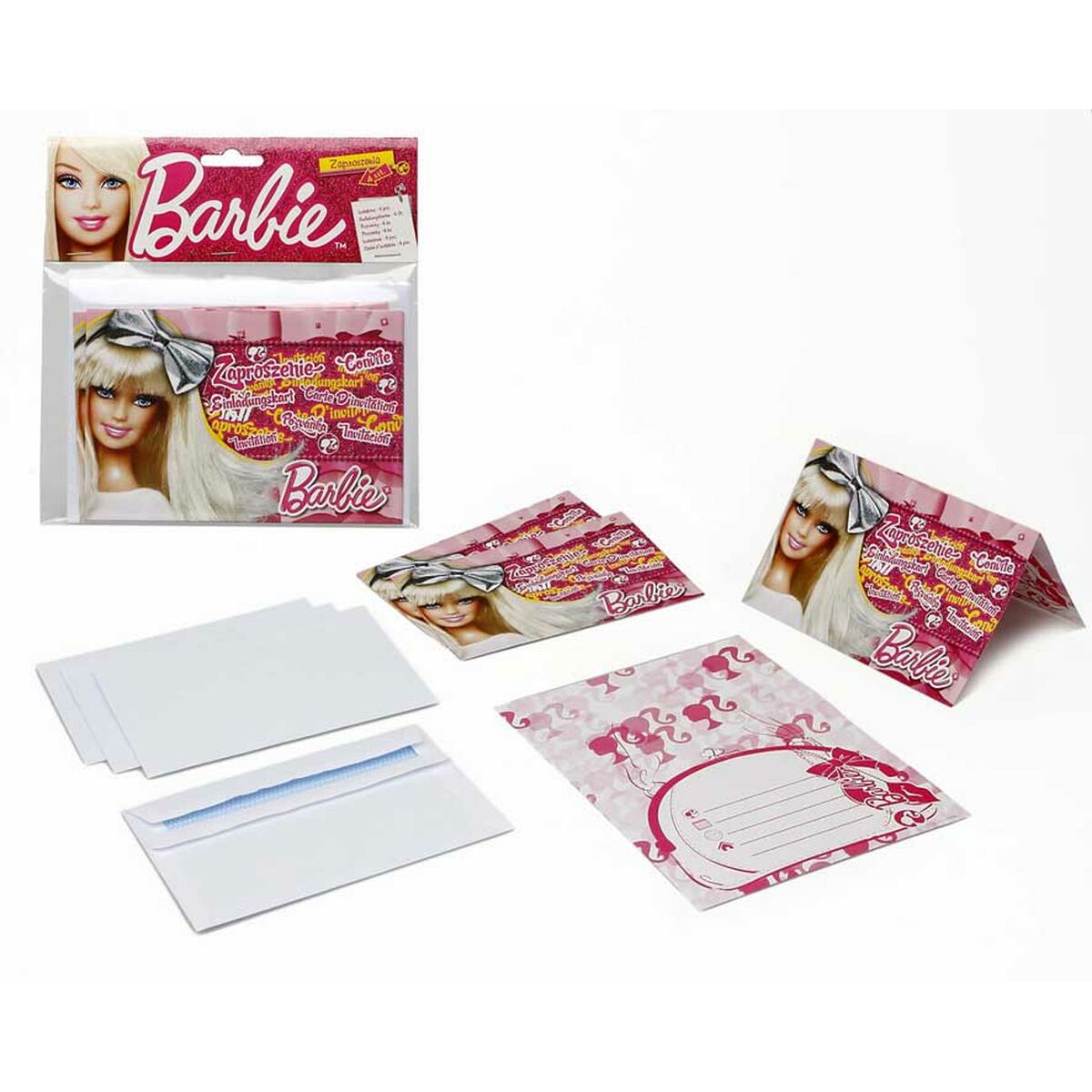 Set Articole de Sărbătoare Barbie 15 x 10 cm plicuri Invitații