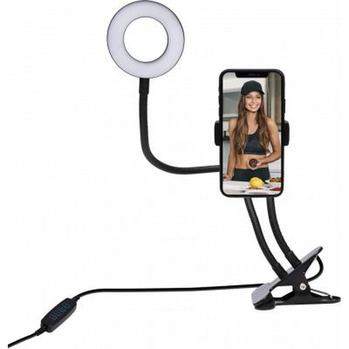 Inel luminos pentru selfie cu suport pentru clemă Big Ben Interactive VLOGKITPINCEB
