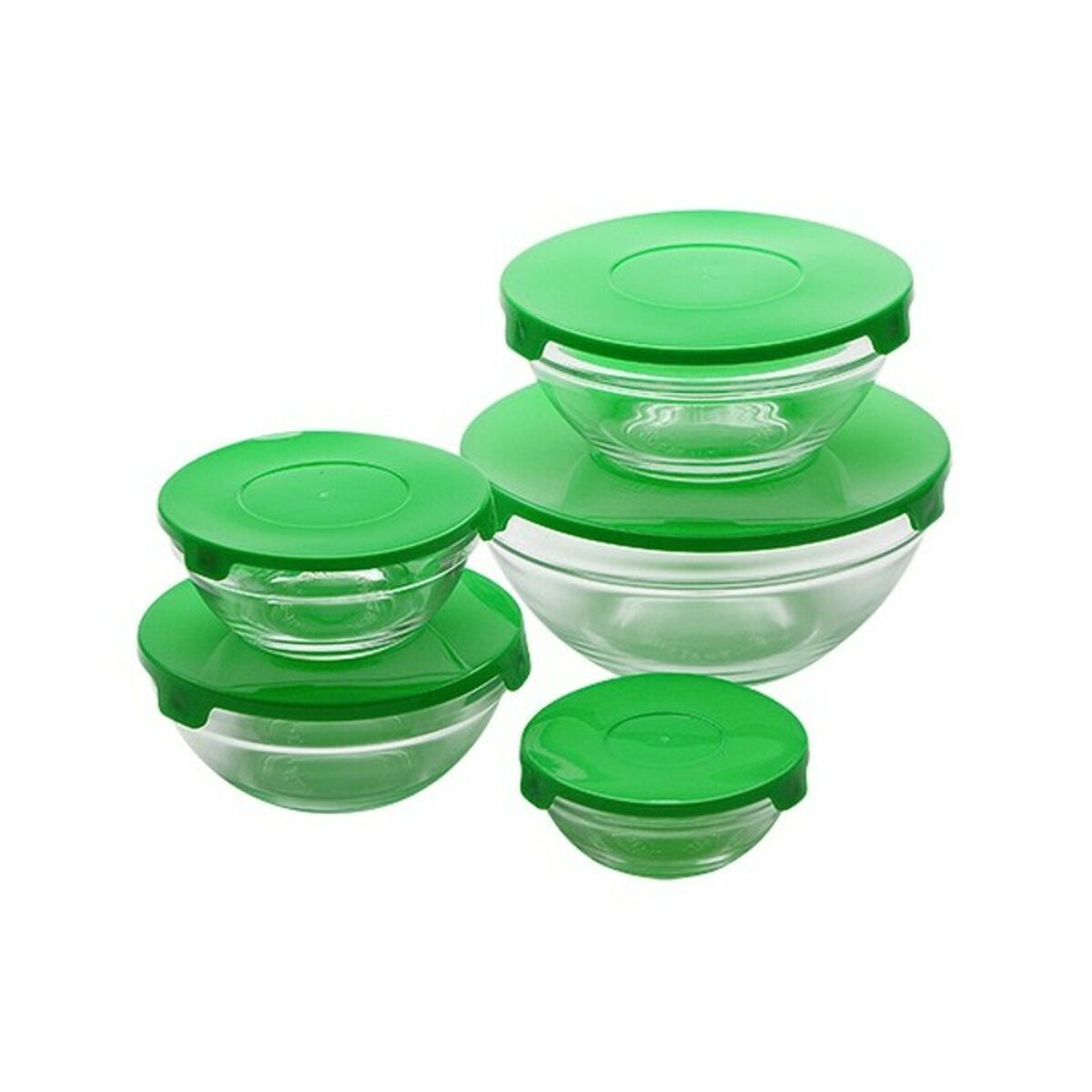 Set de Cutii pentru Prânz Renberg Verde Sticlă (5 pcs)