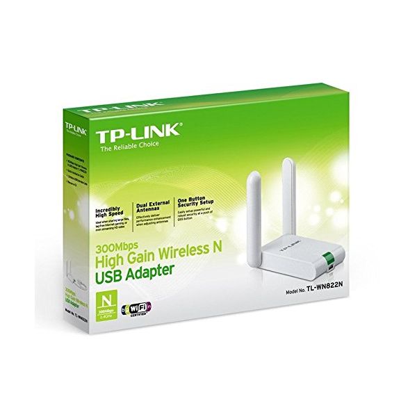 TP-LINK WN822N adaptor. High Gain 2T2R 3dBi 300N USB