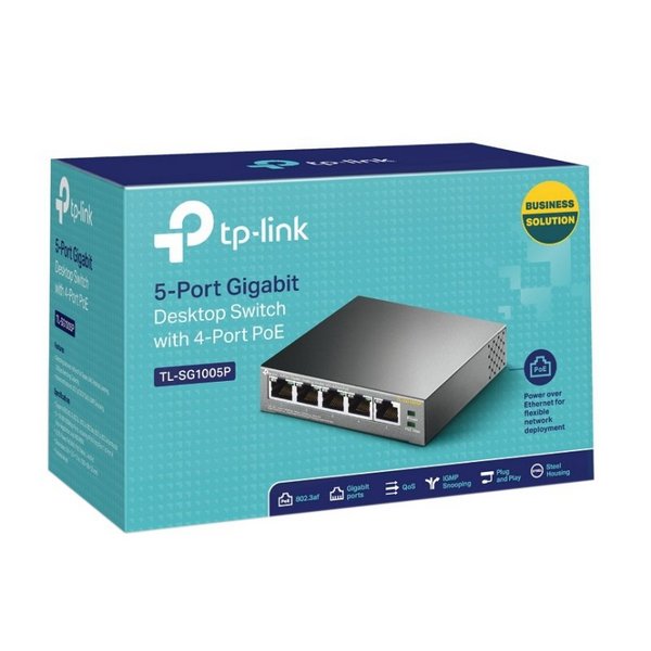 Switch de Birou TP-Link SG1005P LAN PoE Gri