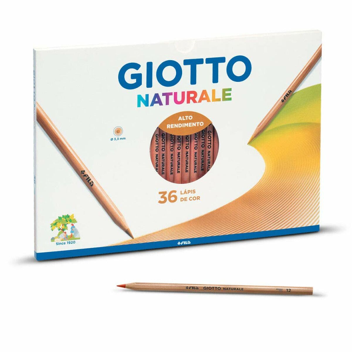 Creioane culori GIOTTO Naturale Multicolor (36 Piese)