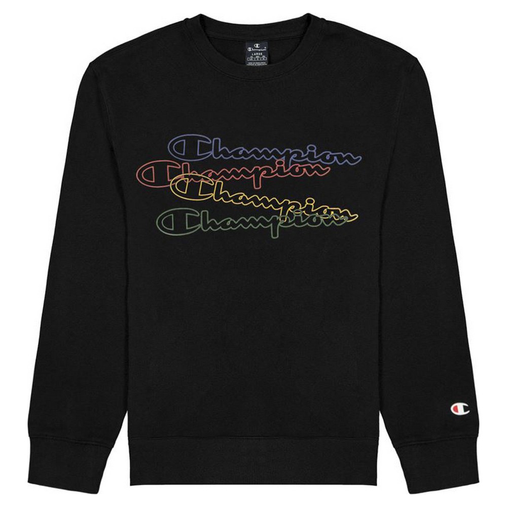 Hanorac fără Glugă Champion Crewneck Script Logo Boy Negru