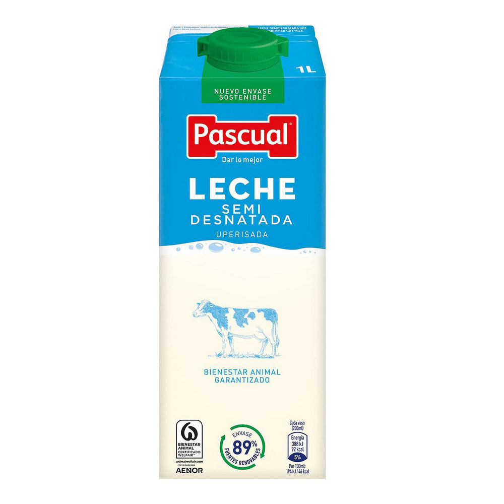 Lapte semi-degresat Pascual (1 L)