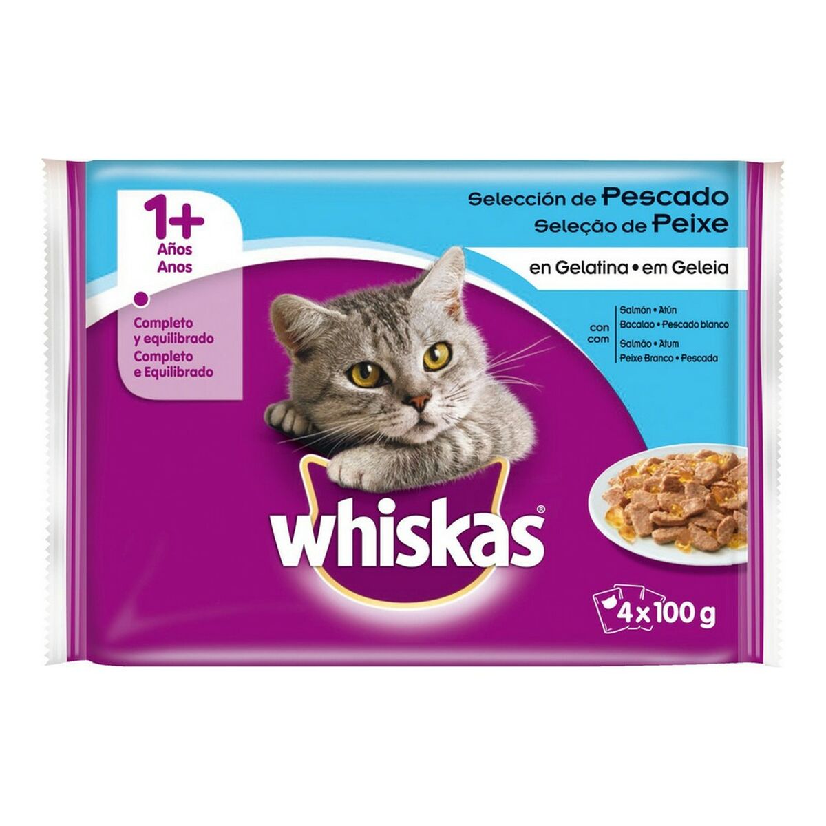 Mâncare pentru pisici Whiskas (4 x 100 g)