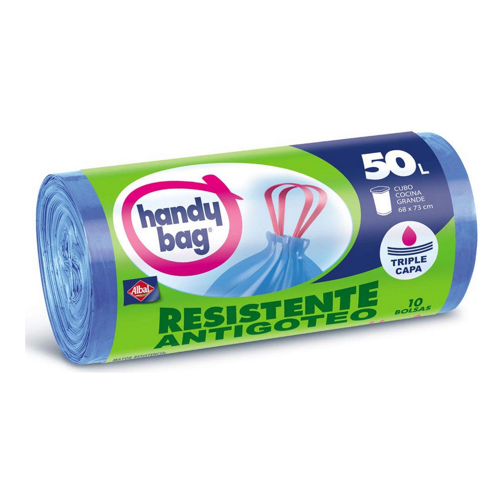 Saci de gunoi Handy Bag Antipicurare Antibacteriană (10 x 50 L)
