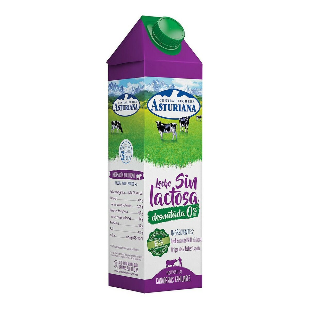 Lapte degresat Central Lechera Asturiana Fără lactoză (1 L)