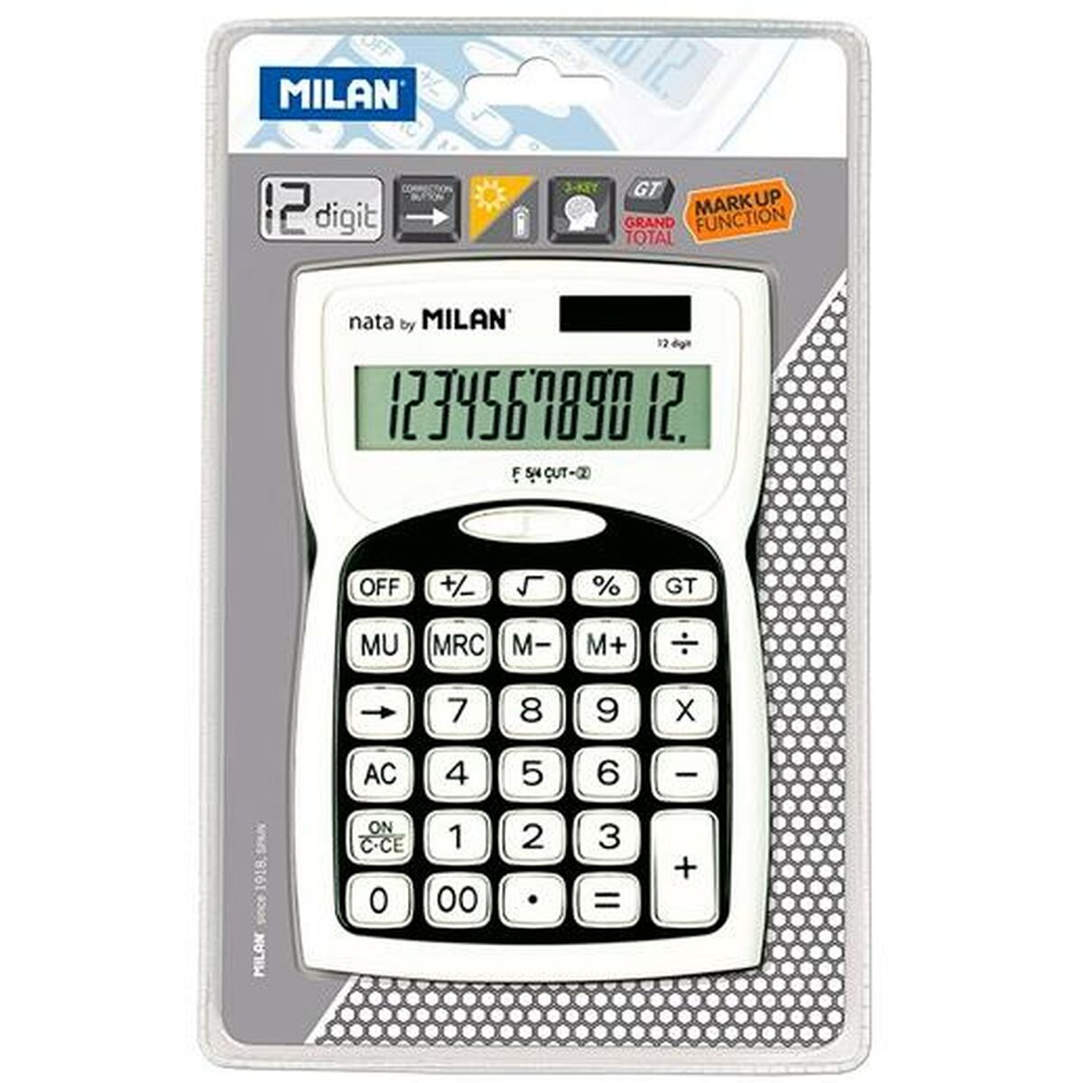 Calculator Milan Negru Alb (15,2 x 10 x 3,7 cm)