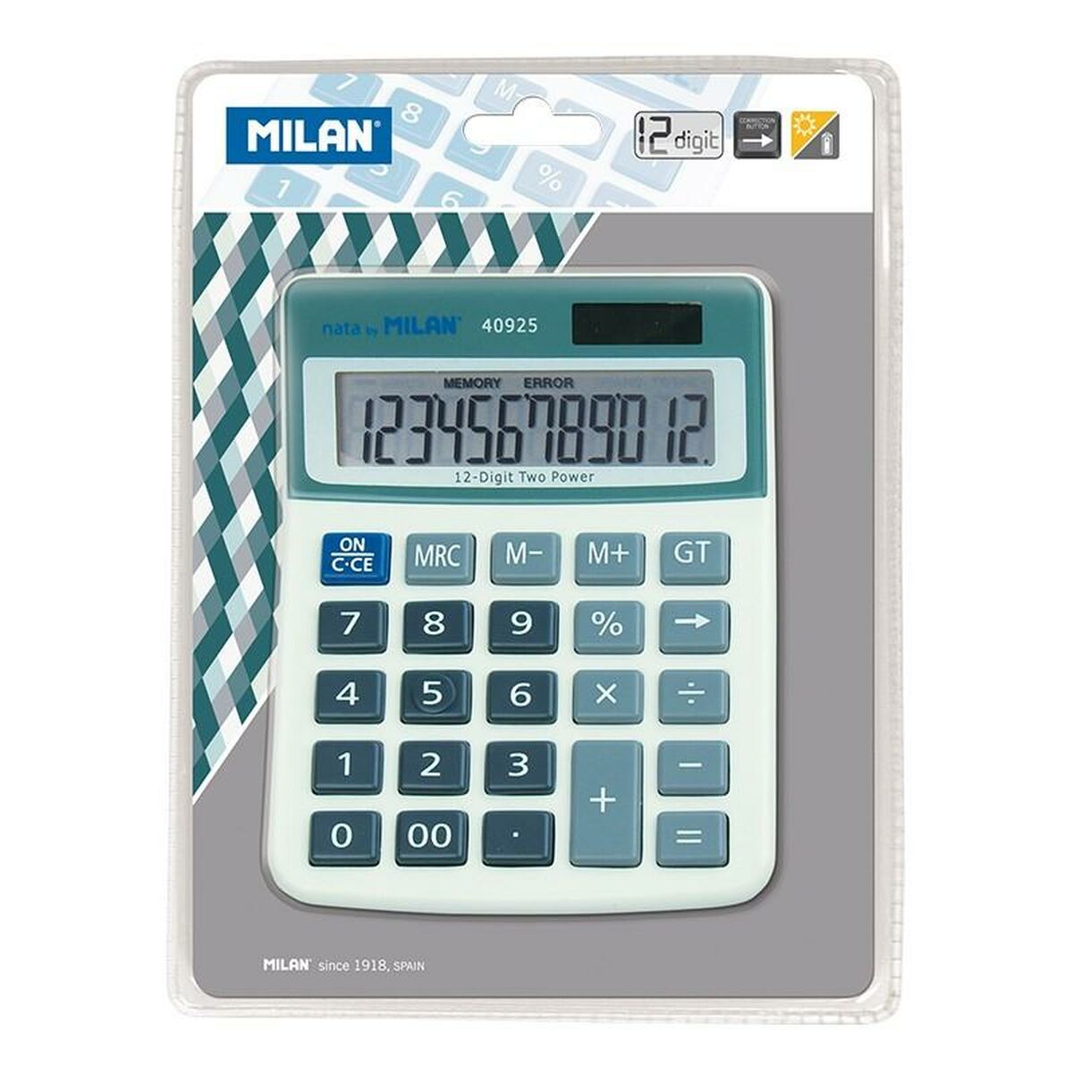 Calculator Milan 40925 Albastru (13 x 10 x 1,5 cm)