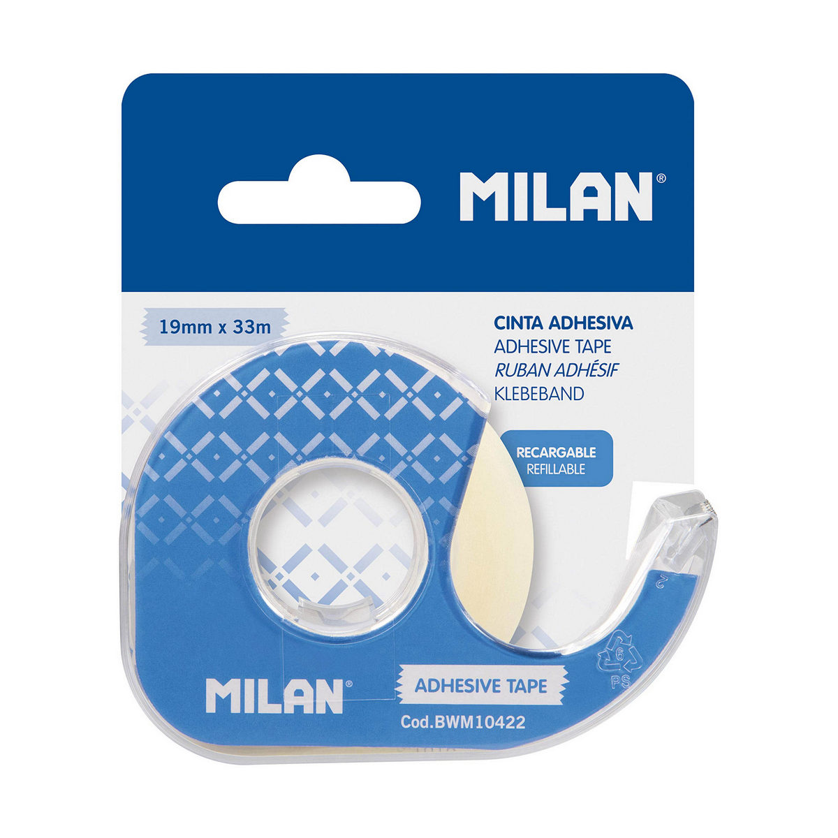 Bandă Adezivă Milan Transparent 33 m Albastru PVC