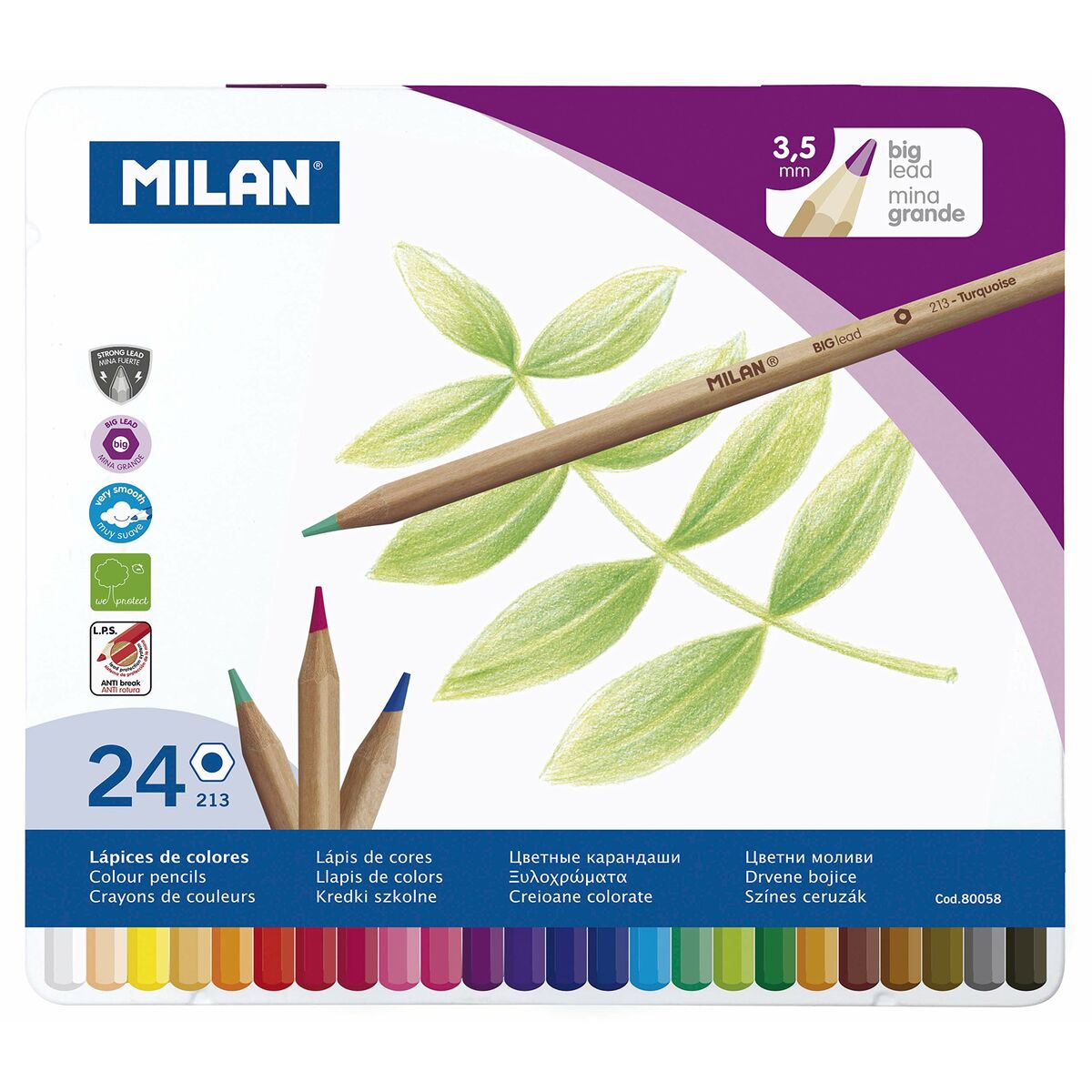 Creioane culori Milan Multicolor 24 Piese
