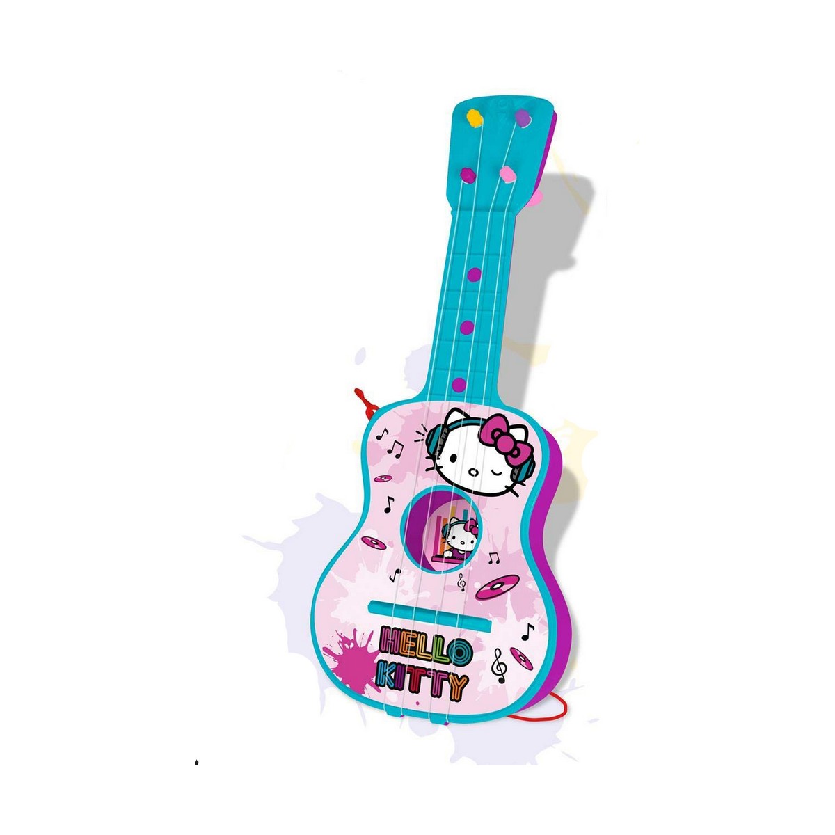 Chitară pentru Copii Hello Kitty Albastru Roz 4 Sfori