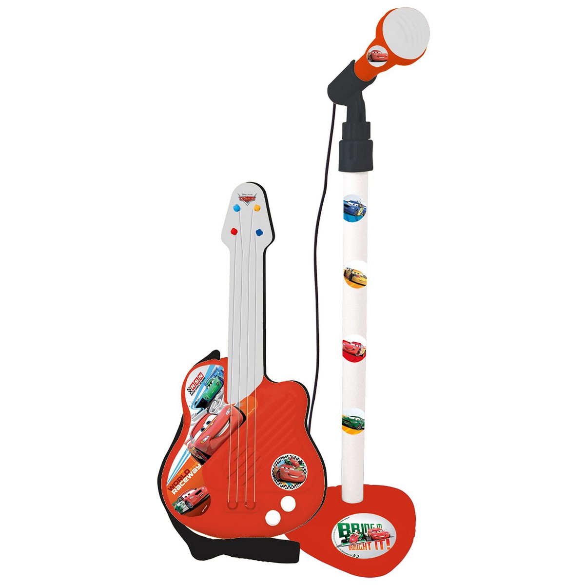 Jucărie muzicală Cars Microfon Roșu Chitară pentru Copii