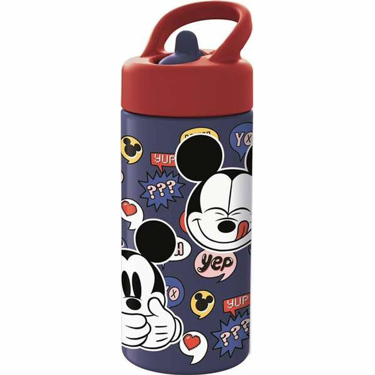 Sticlă de apă Mickey Mouse Happy Smiles Roșu Albastru (410 ml)
