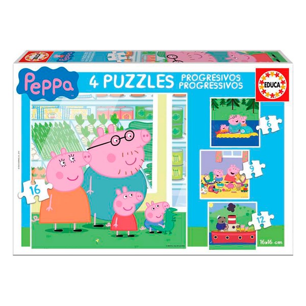 Set de 4 Puzzle-uri Peppa Pig Educa