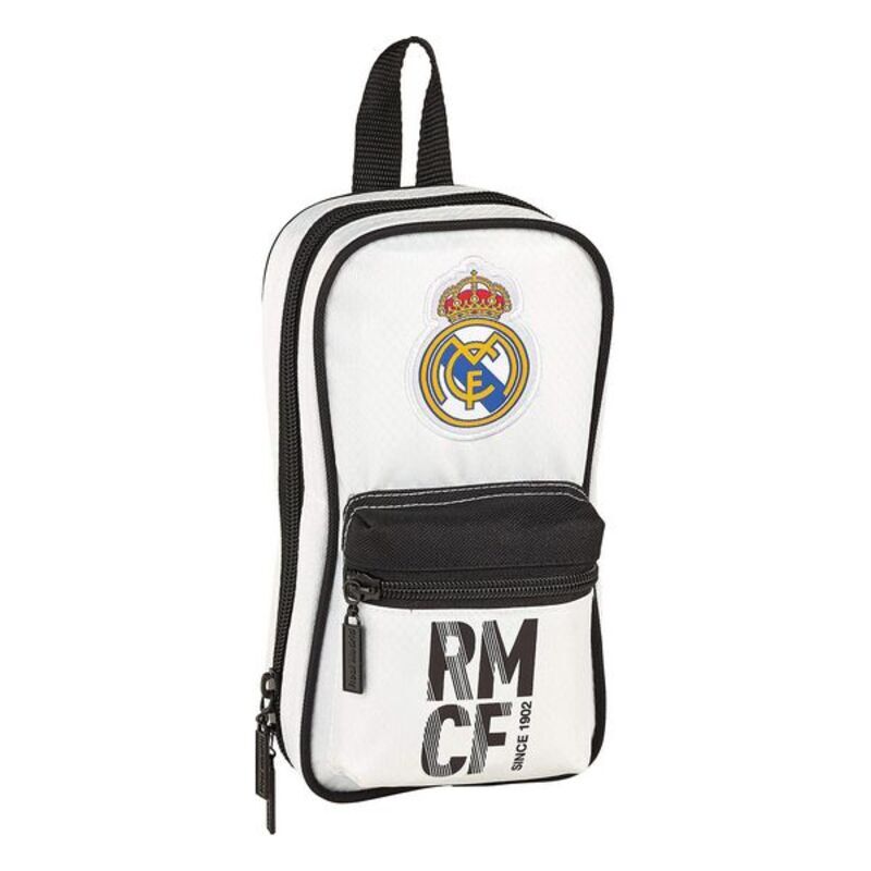 Pencil Case Backpack Real Madrid C.F. Alb Negru (33 Piese)