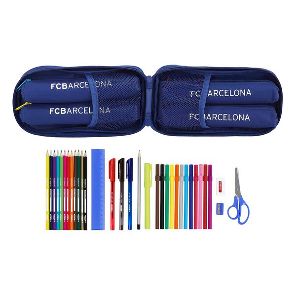 Pencil Case Backpack F.C. Barcelona Albastru (33 Piese)