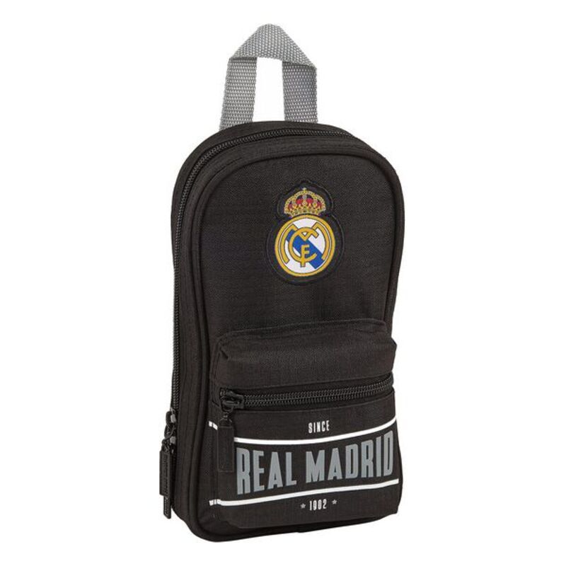 Pencil Case Backpack Real Madrid C.F. 1902 Negru (33 Piese)