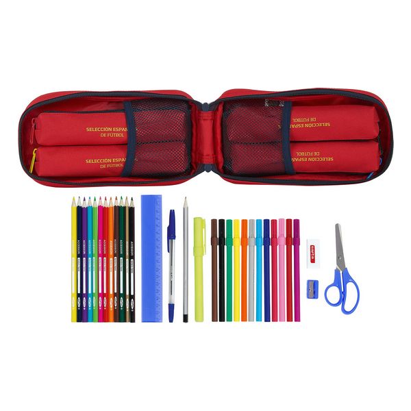 Pencil Case Backpack RFEF Roșu (33 Piese)