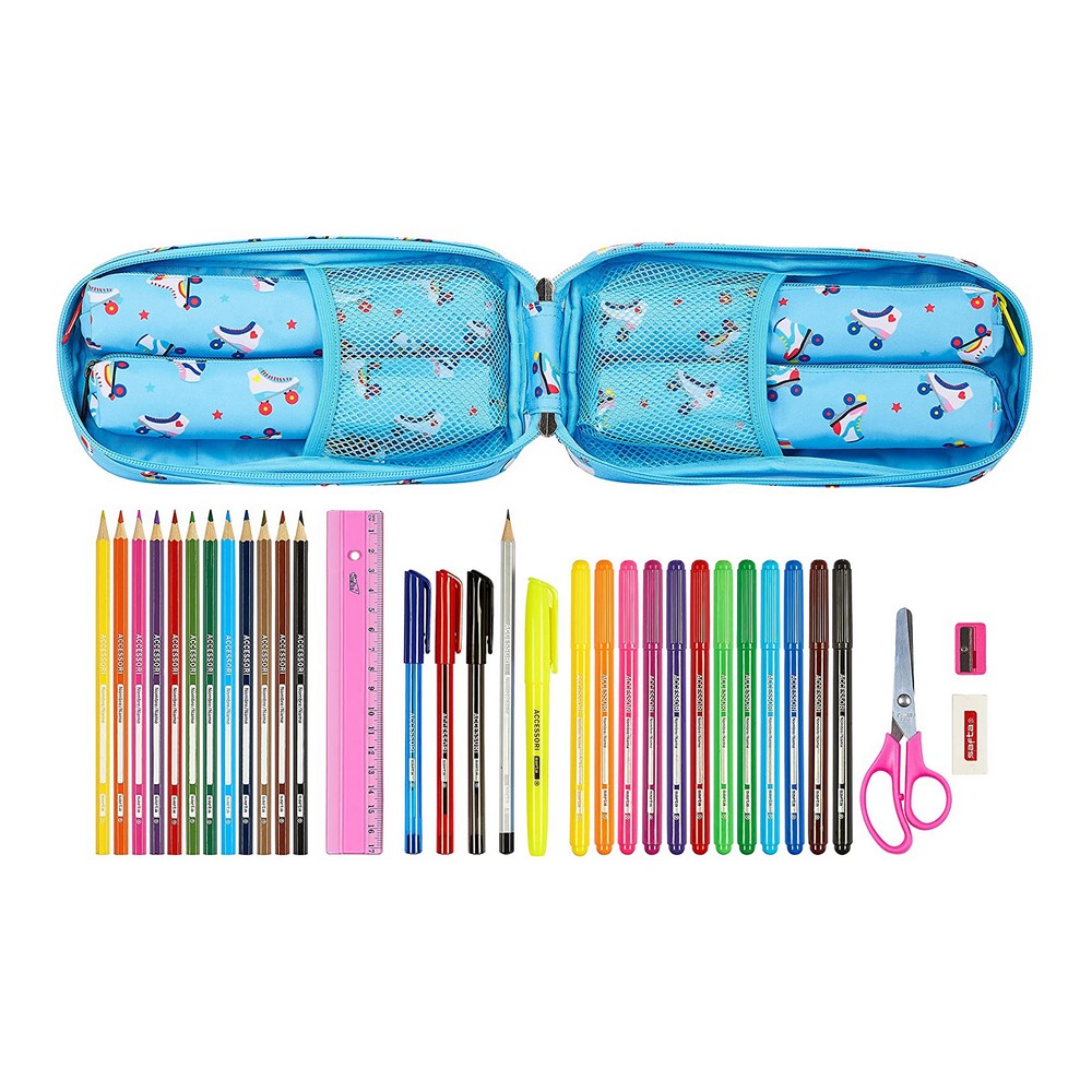 Cutie pentru creioane Rollers Moos Multicolor Albastru deschis (33 Piese)