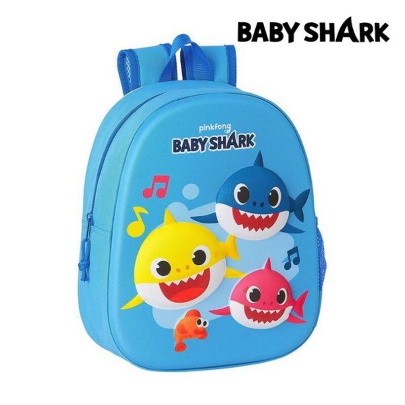 Rucsac pentru Copii 3D Baby Shark Albastru deschis