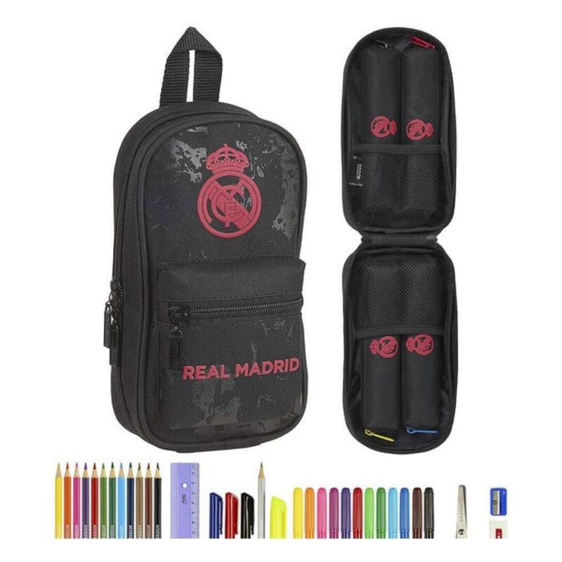 Pencil Case Backpack Real Madrid C.F. Negru (33 Piese)