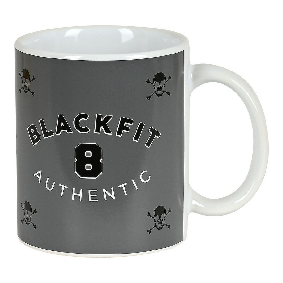 Cană tip Halbă BlackFit8 Skull Ceramică Negru Gri (350 ml)