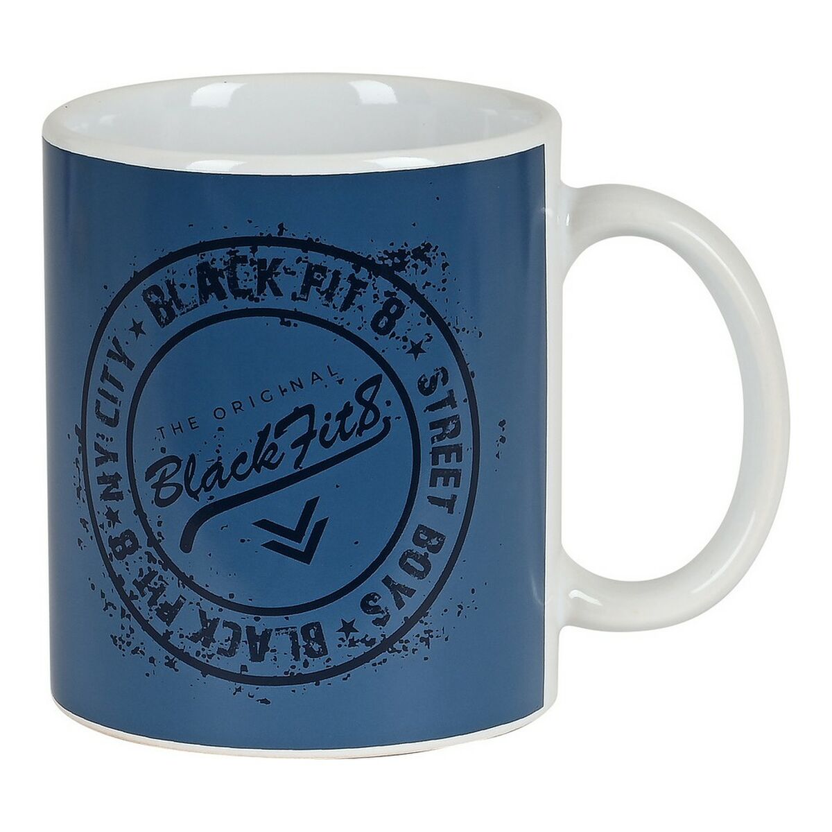 Cană tip Halbă BlackFit8 Stamp Ceramică Albastru (350 ml)
