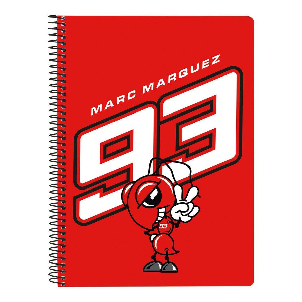 Caiet cu Inele Marc Marquez Roșu Negru A5