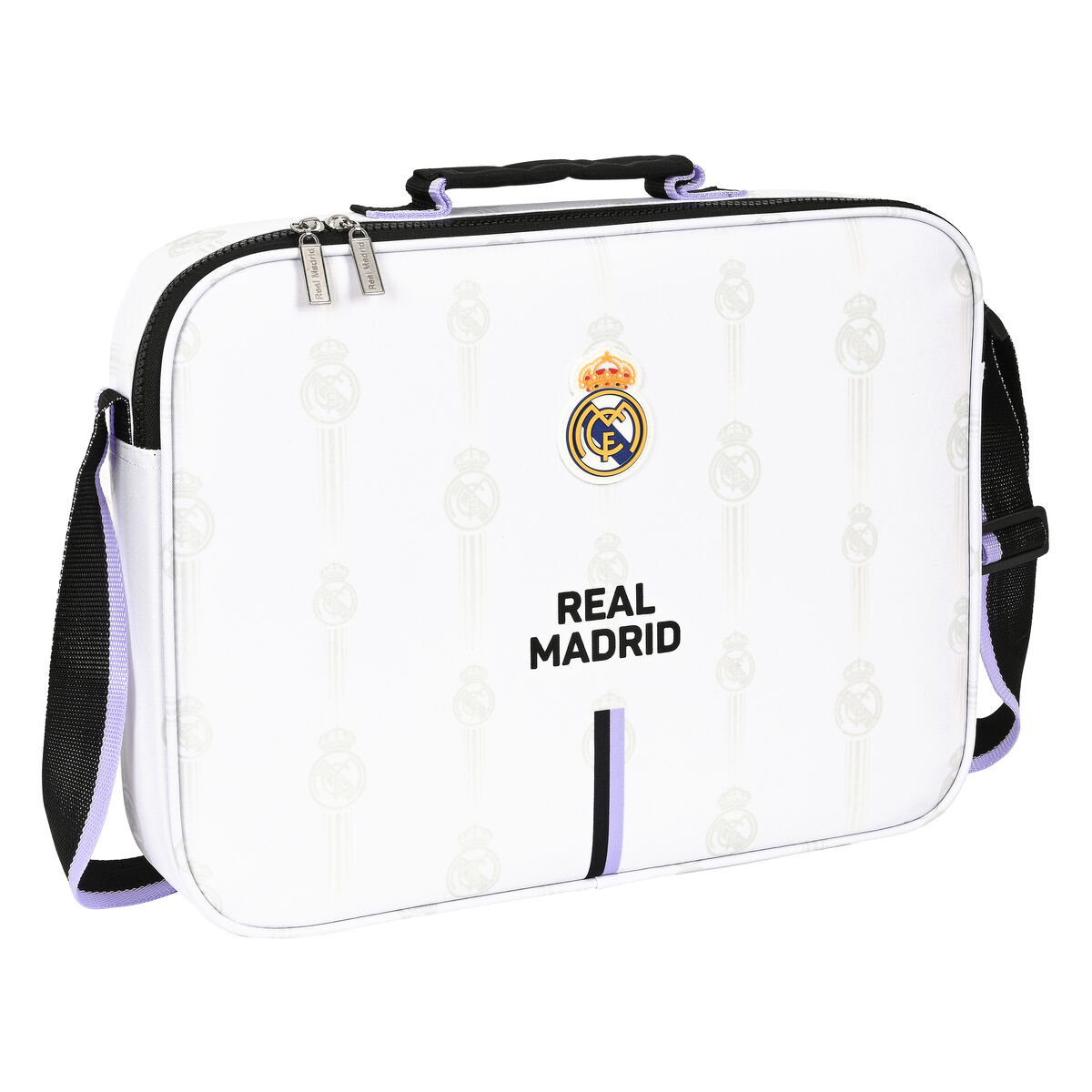 ghiozdan de școală Real Madrid C.F. Negru Alb (38 x 28 x 6 cm)