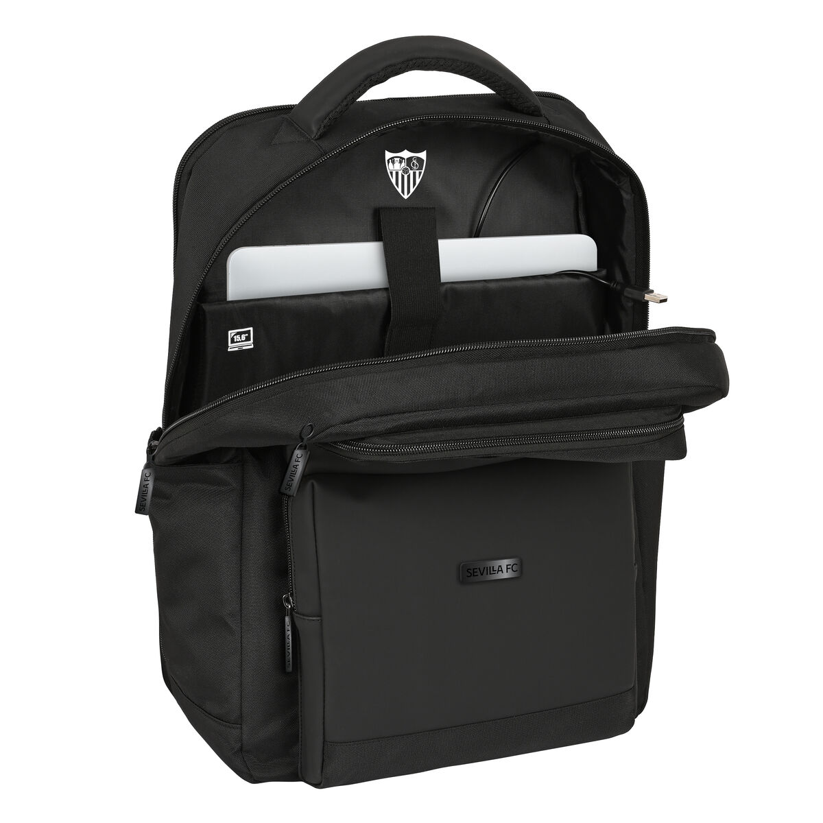 Rucsac pentru Laptop Sevilla Fútbol Club Premium 15,6'' Negru (31 x 44 x 13 cm)