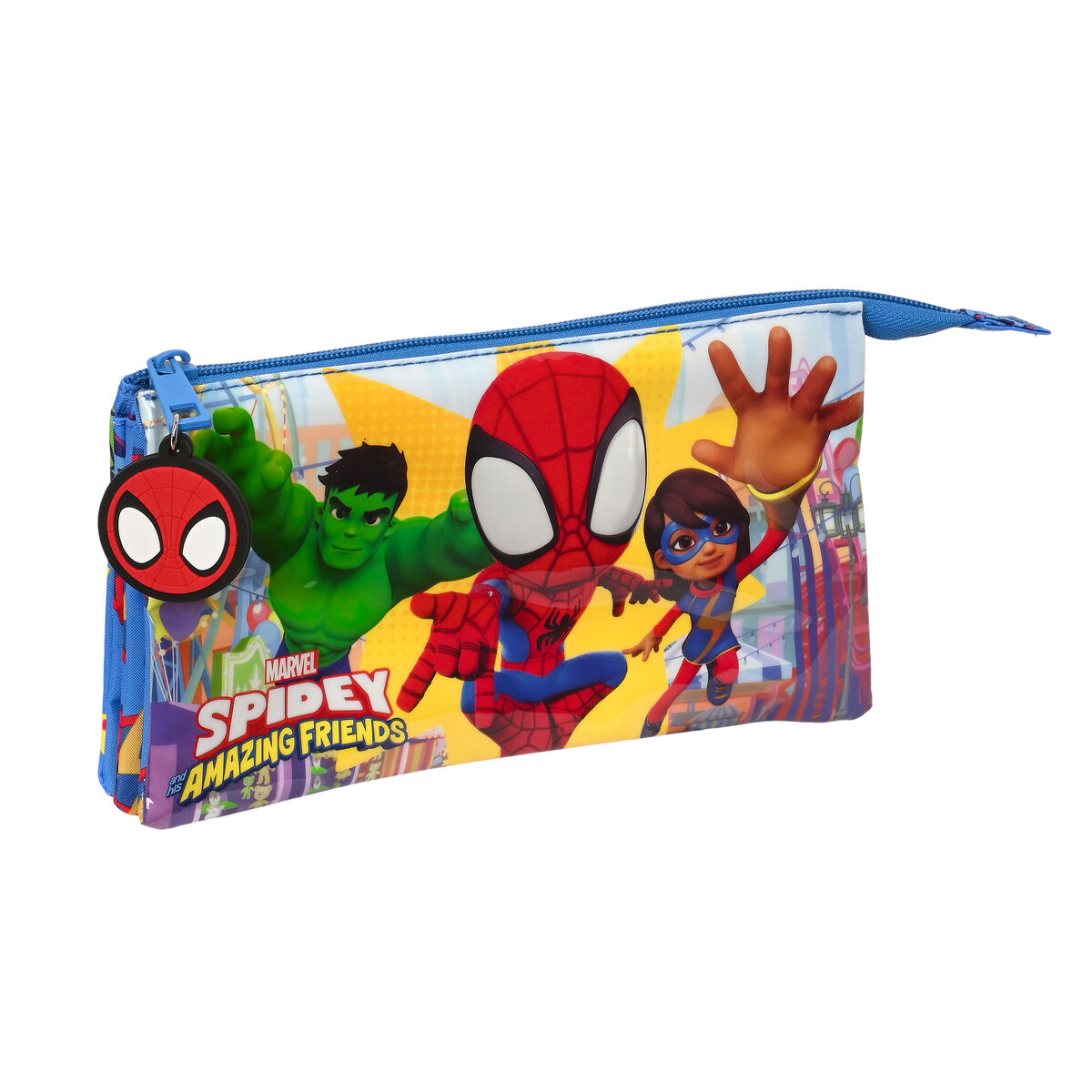Penar triplu Spiderman Team up Albastru (22 x 12 x 3 cm)