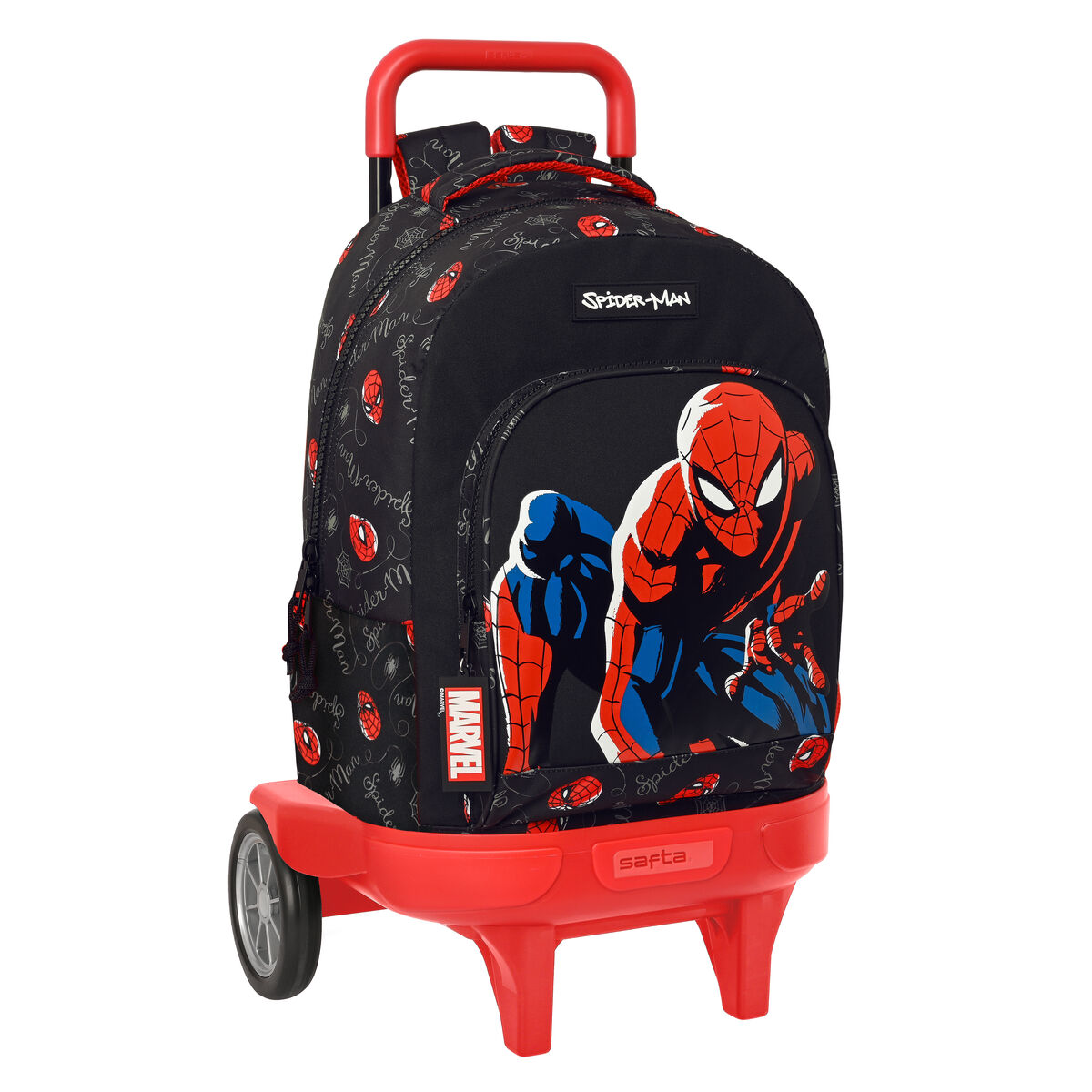 Ghiozdan cu Roți Spiderman Hero Negru (33 x 45 x 22 cm)