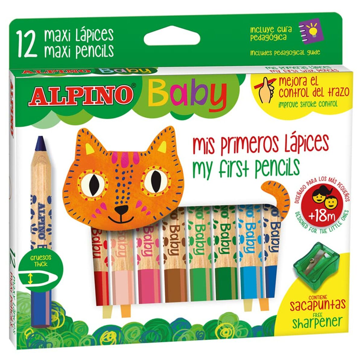 Creioane culori Alpino Baby Multicolor 12 Piese