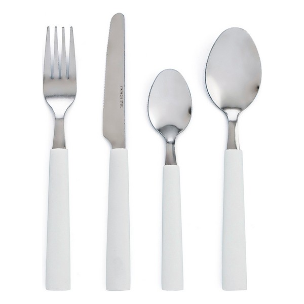 Set de Tacâmuri Quid Habitat (24 pcs) Oțel inoxidabil - Culoare Alb