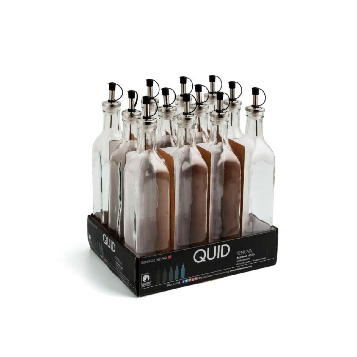 Dispenser pentru Ulei Quid RENOVA Transparent Sticlă (25 cl) (Pack 12x)