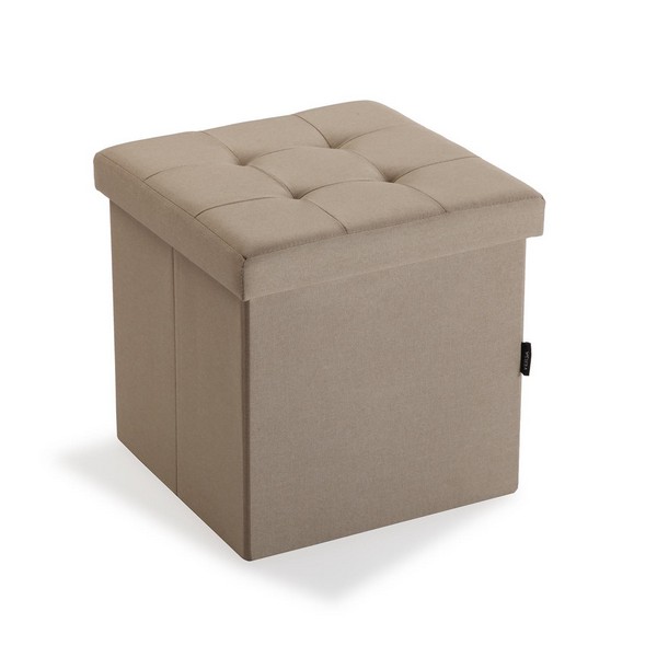 Puf (scaun scund) detașabil lin Lemn MDF (38 x 37,5 x 38 cm) - Culoare Gri