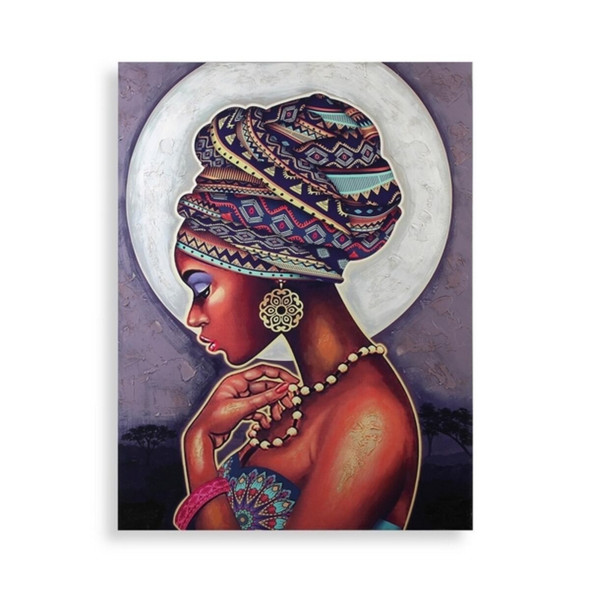 Tablou Femeie Etnică Pânză (2,8 x 90 x 120 cm)
