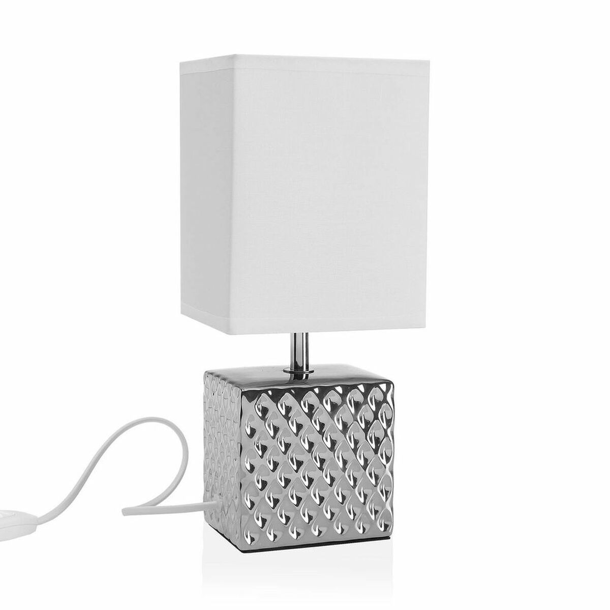 Lampă de masă Argintiu Porțelan (11 x 13 x 30 cm)
