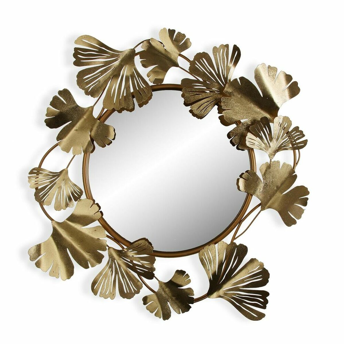 Oglindă de perete Frunze Oglindă Metal (1,75 x 29,75 x 70 cm) (72 x 2 x 72 cm)