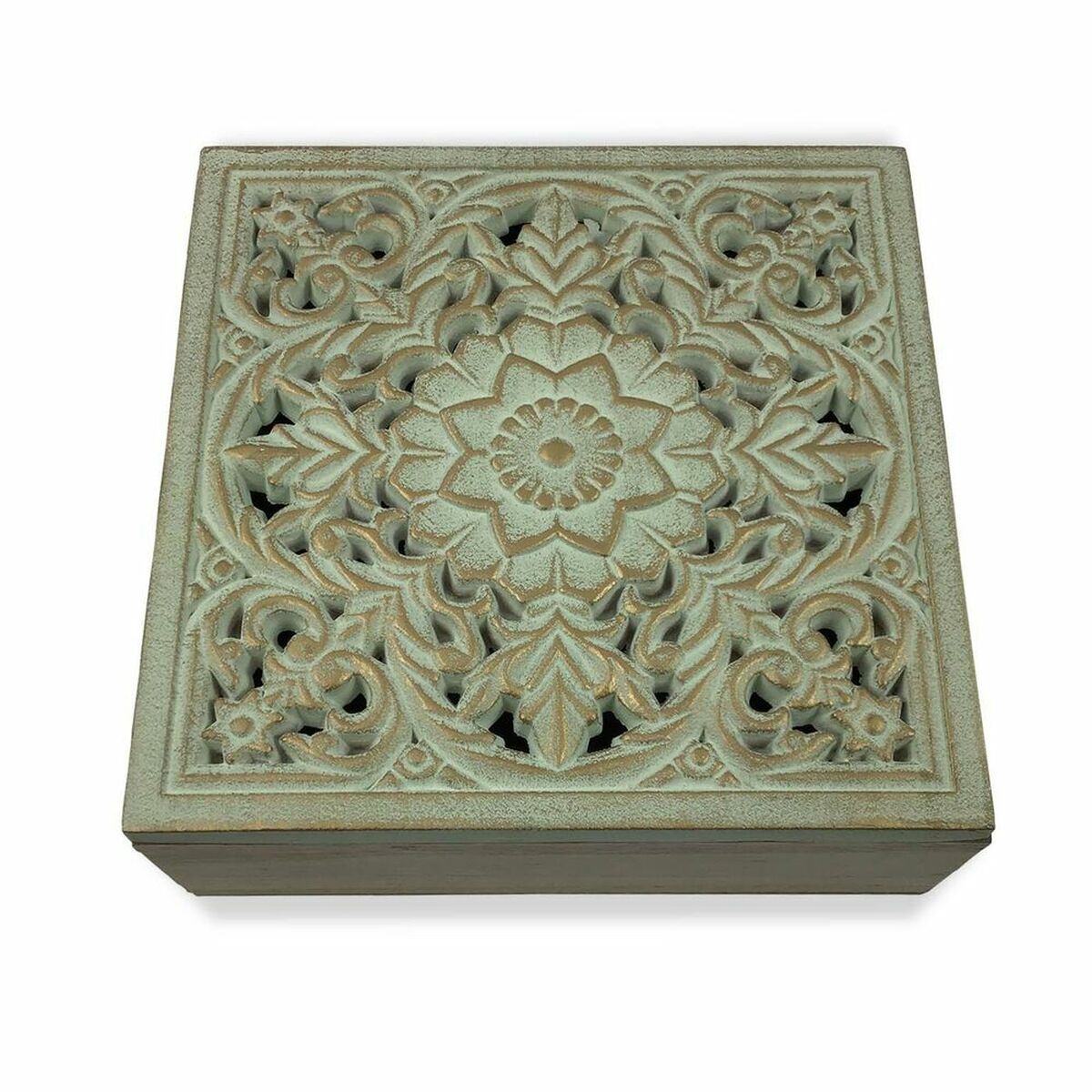 Casetă de Bijuterii Mandala Lemn MDF (20 x 7 x 20 cm)