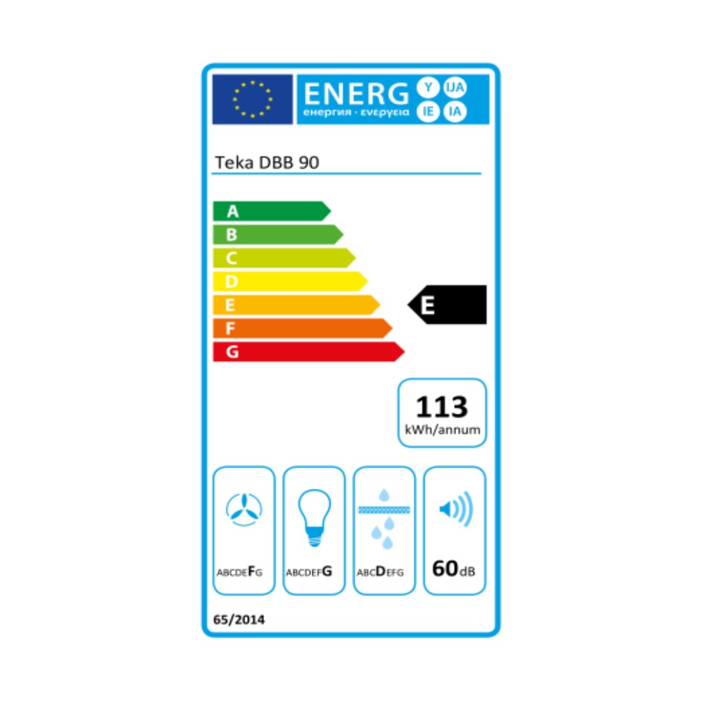 Hotă Convențională Teka DBB90 90 cm 380 m3/h 60 dB 195W Inox