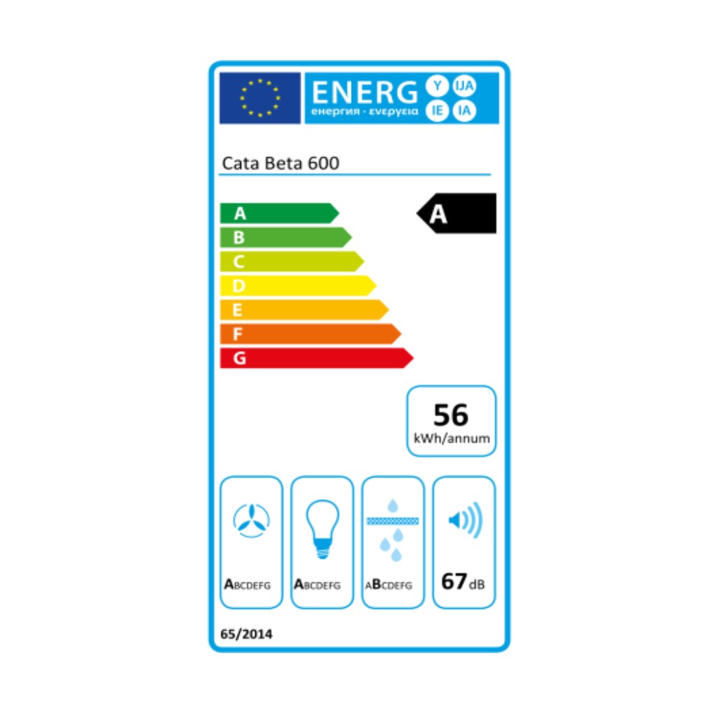 Hotă Convențională Cata BETA 600X 60 cm 790 m3/h 69 dB 240W Gri