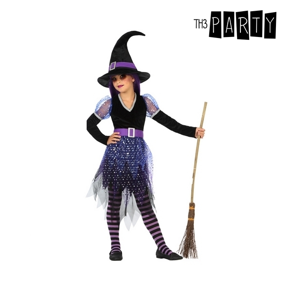 Costum Deghizare pentru Copii Vrăjitoare Mov (3 Pcs) - Mărime 10-12 Ani