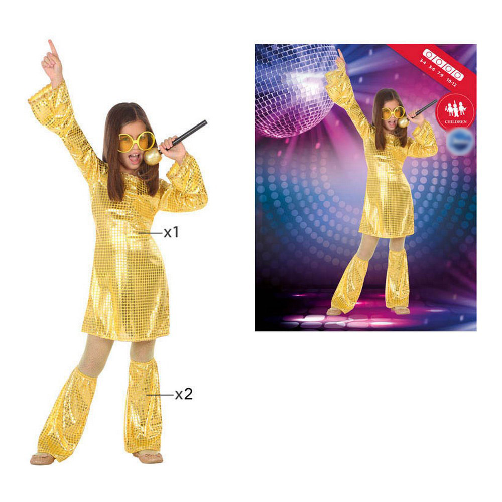 Costum Deghizare pentru Copii Disco Auriu* (3 pcs) - Mărime 10-12 Ani