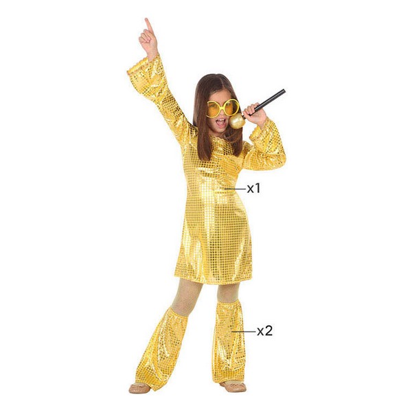 Costum Deghizare pentru Copii Disco Auriu* (3 pcs) - Mărime 10-12 Ani